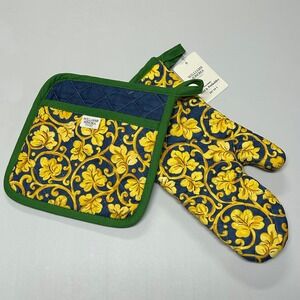 Williams Sonoma Palermo Mitt Potholder Set Tuscan Mediterranean Baroque 6485917